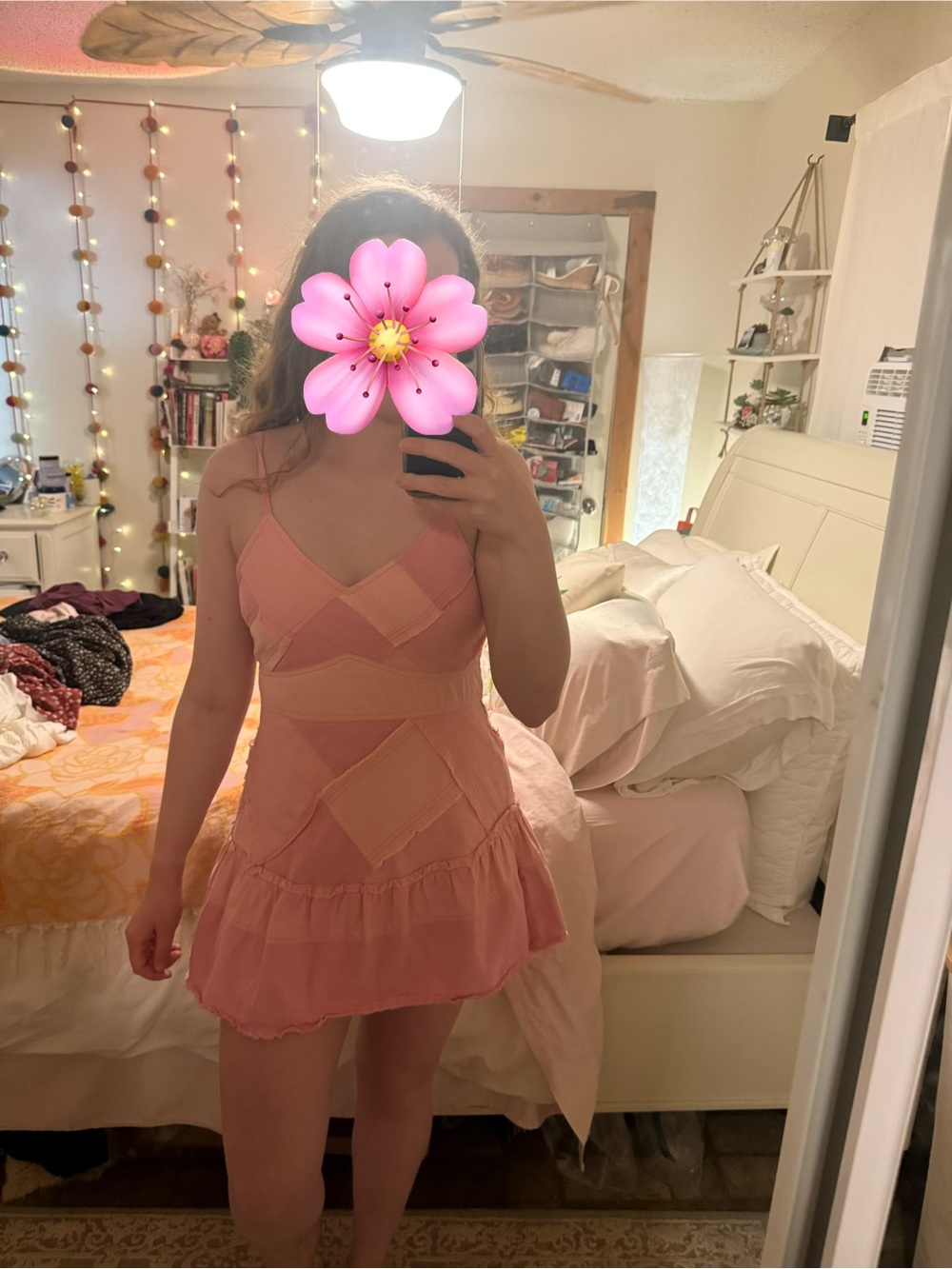 LoveShackFancy Pink Patchwork Slip Mini Dress - Picture 4 of 4